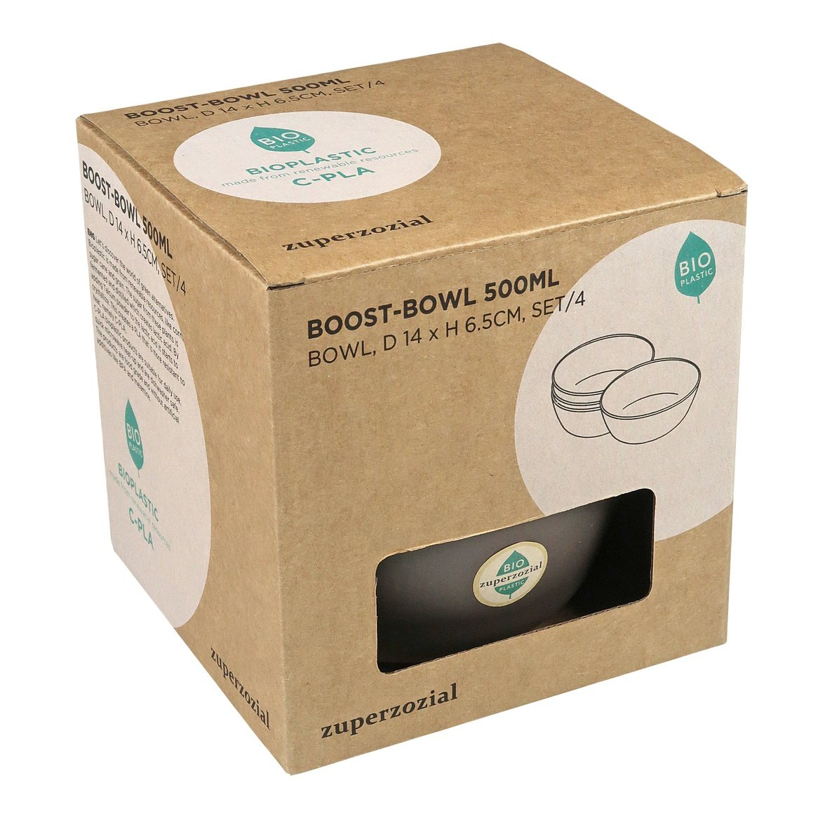 Zuperzozial kleine Schüsseln aus Biokunststoff - 500ml