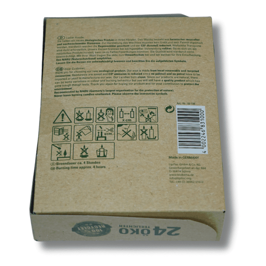 Biokema nachhaltige Teelichter ohne Metalldose - 24 Stück