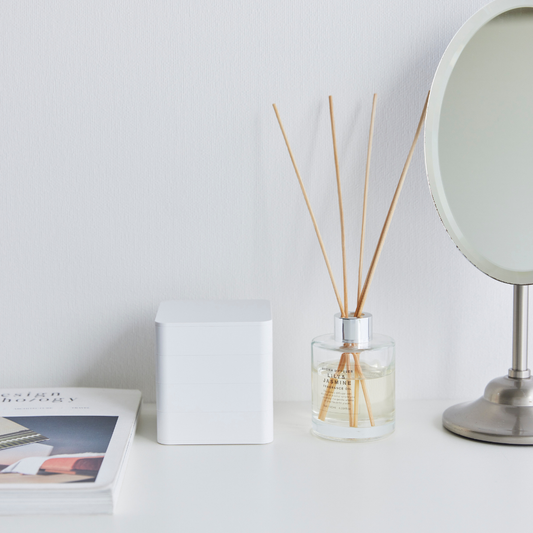 quadratische Schmuckdose - weiß