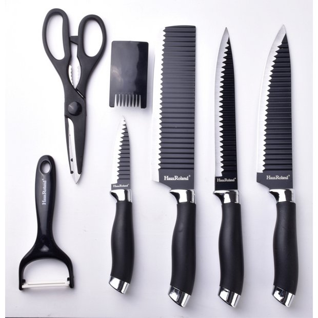 Küchenset - 4 Messer, Schere, Schäler + Messerschleifer