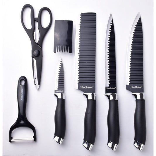 Küchenset - 4 Messer, Schere, Schäler + Messerschleifer
