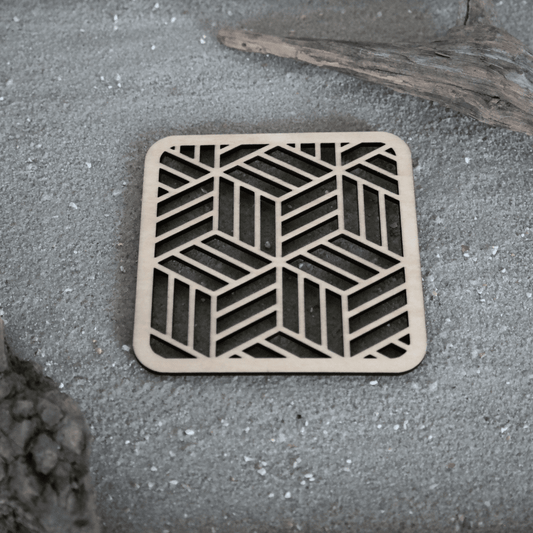 Holzuntersetzer - Würfel