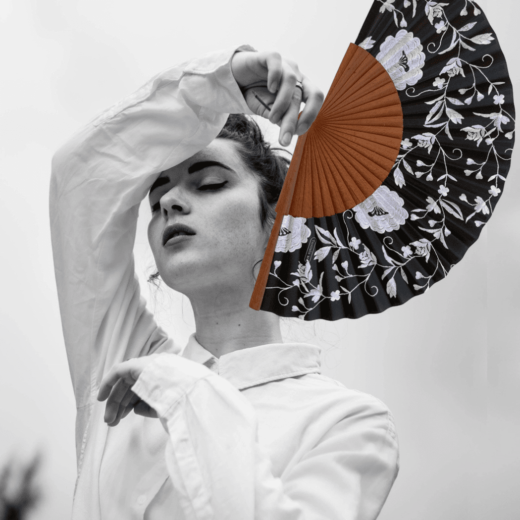 Handfächer – Schwarz-weiß - Manuela