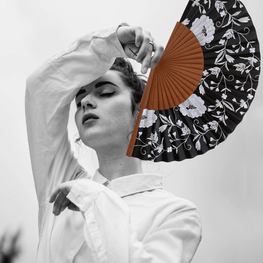 Handfächer – Schwarz-weiß - Manuela