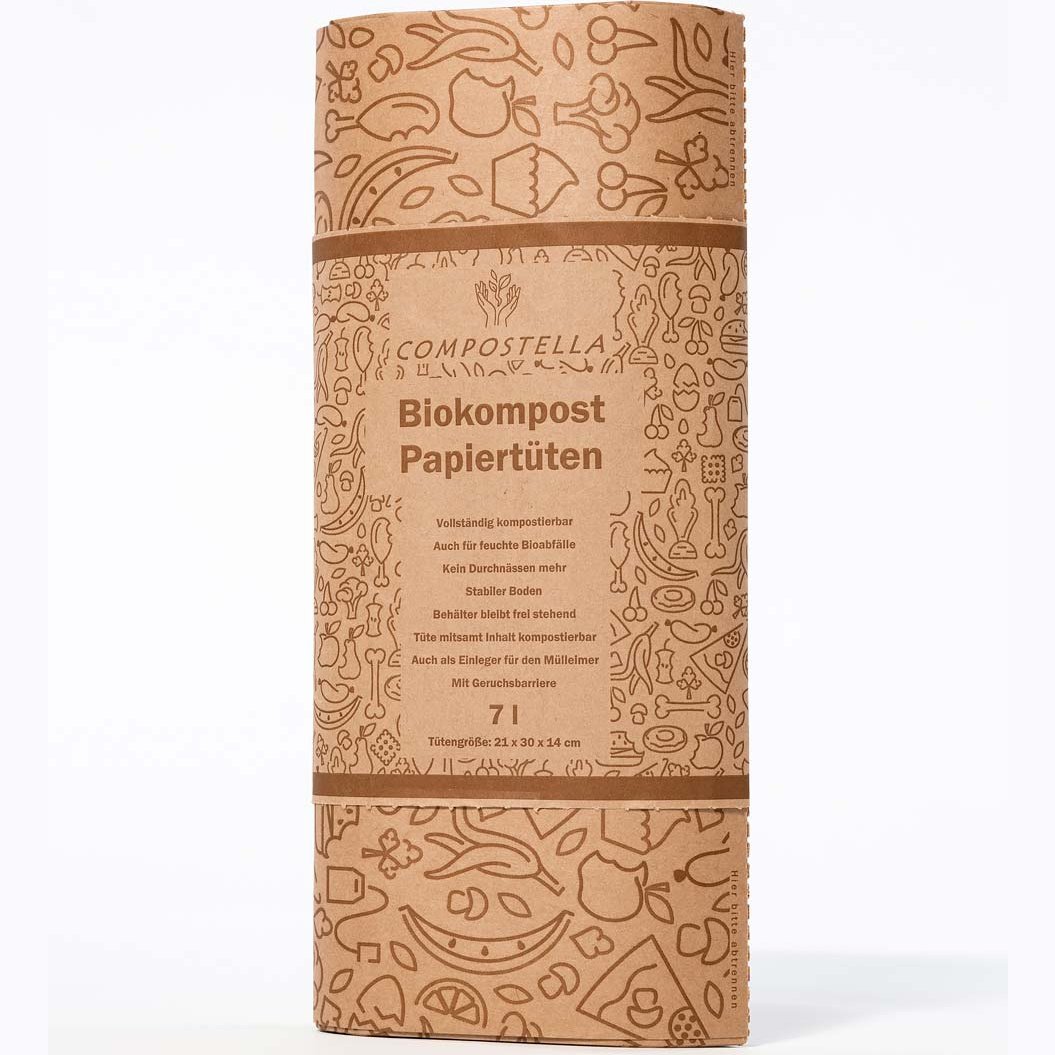 Compostella - Biokompost-Papiertüten 7L - 10 Stück | Waya