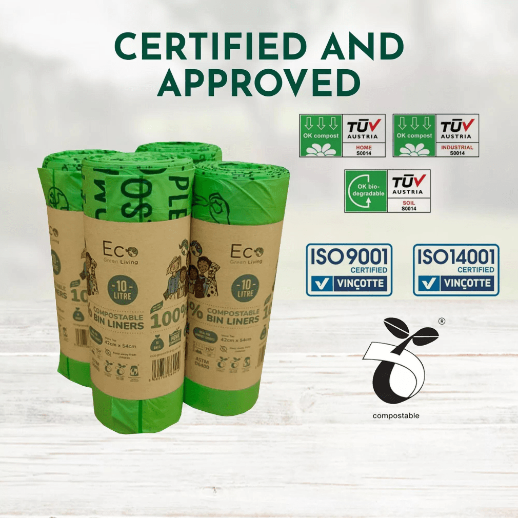 Eco Green Living kompostierbare Müllbeutel 10 Liter mit Henkel