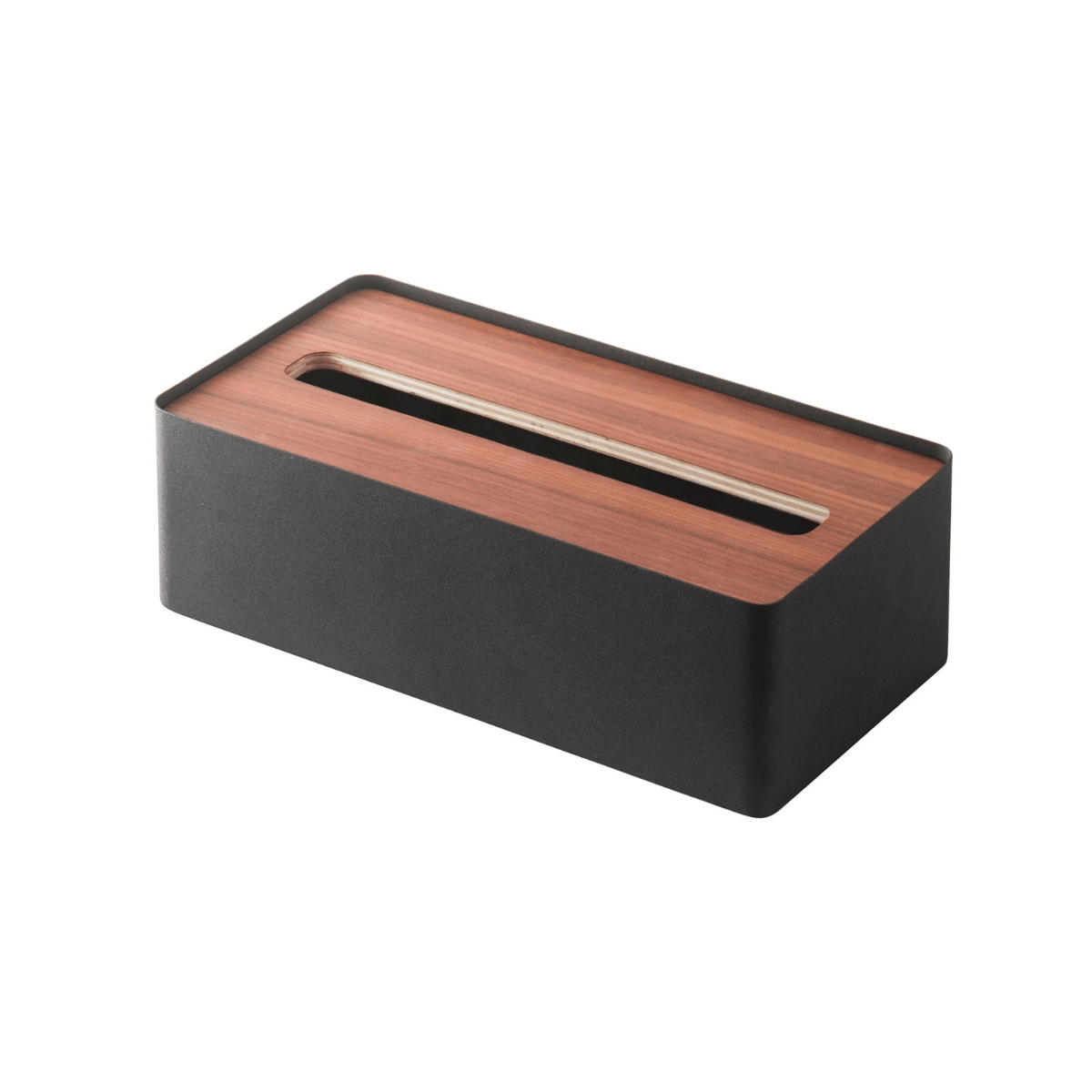 RIN Kosmetiktuchbox aus Metall und Holz - Schwarz Taschentuchbox