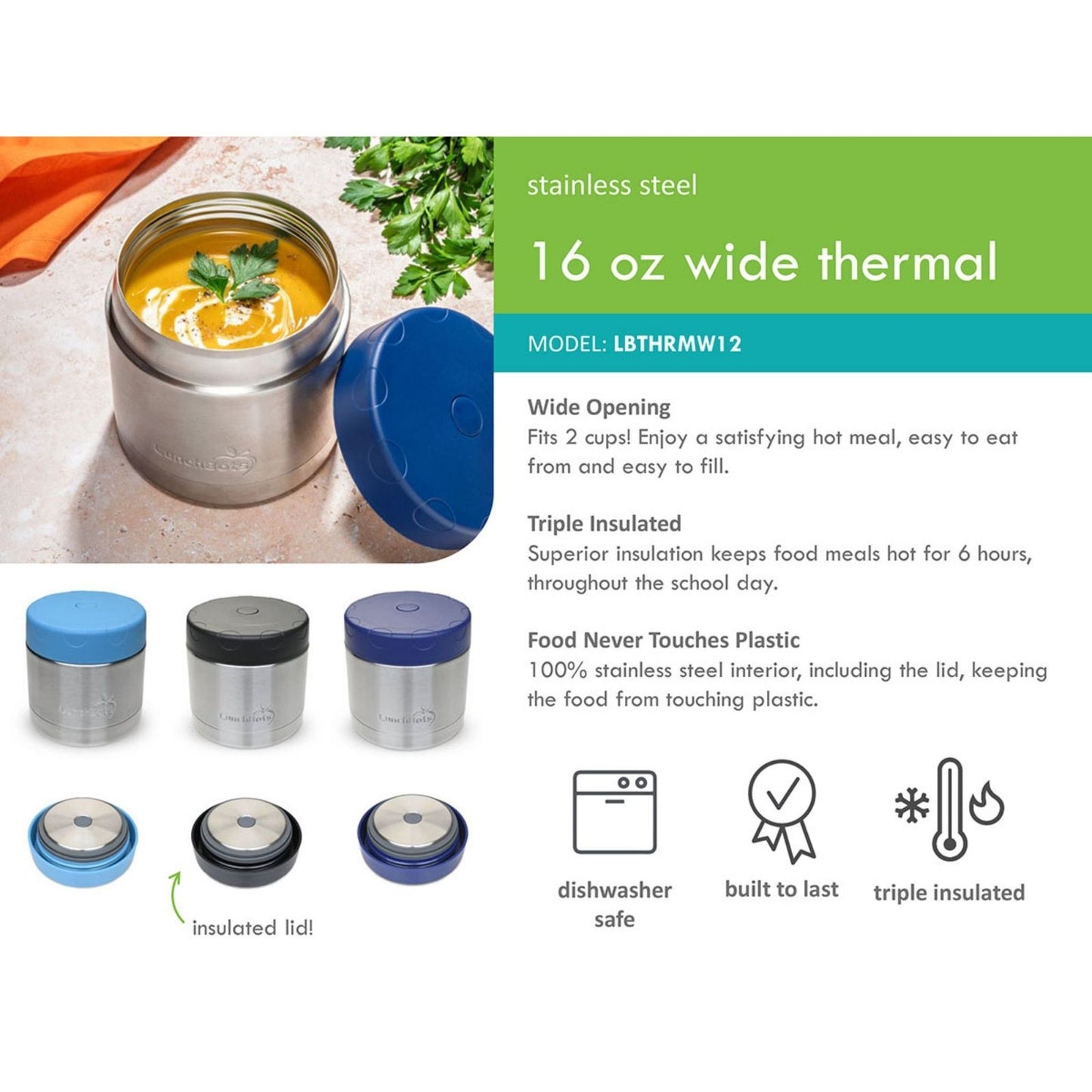 großer Thermobehälter für Suppen - Aqua
