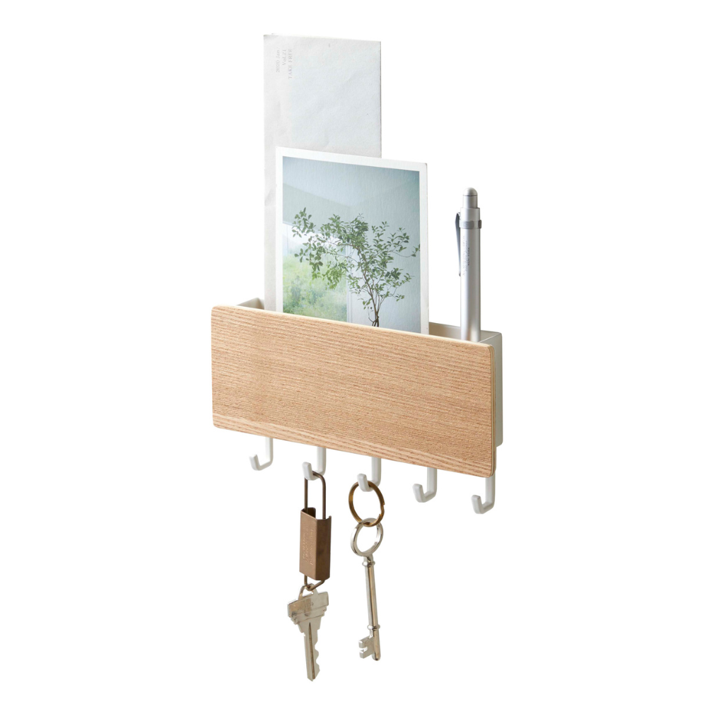 Magnetisches Schlüsselbrett mit Ablage - Weiß