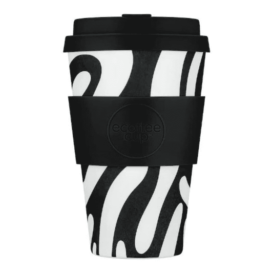Ecoffee Cup - schwarz-weißer Kaffeebecher - Manassa’s Run