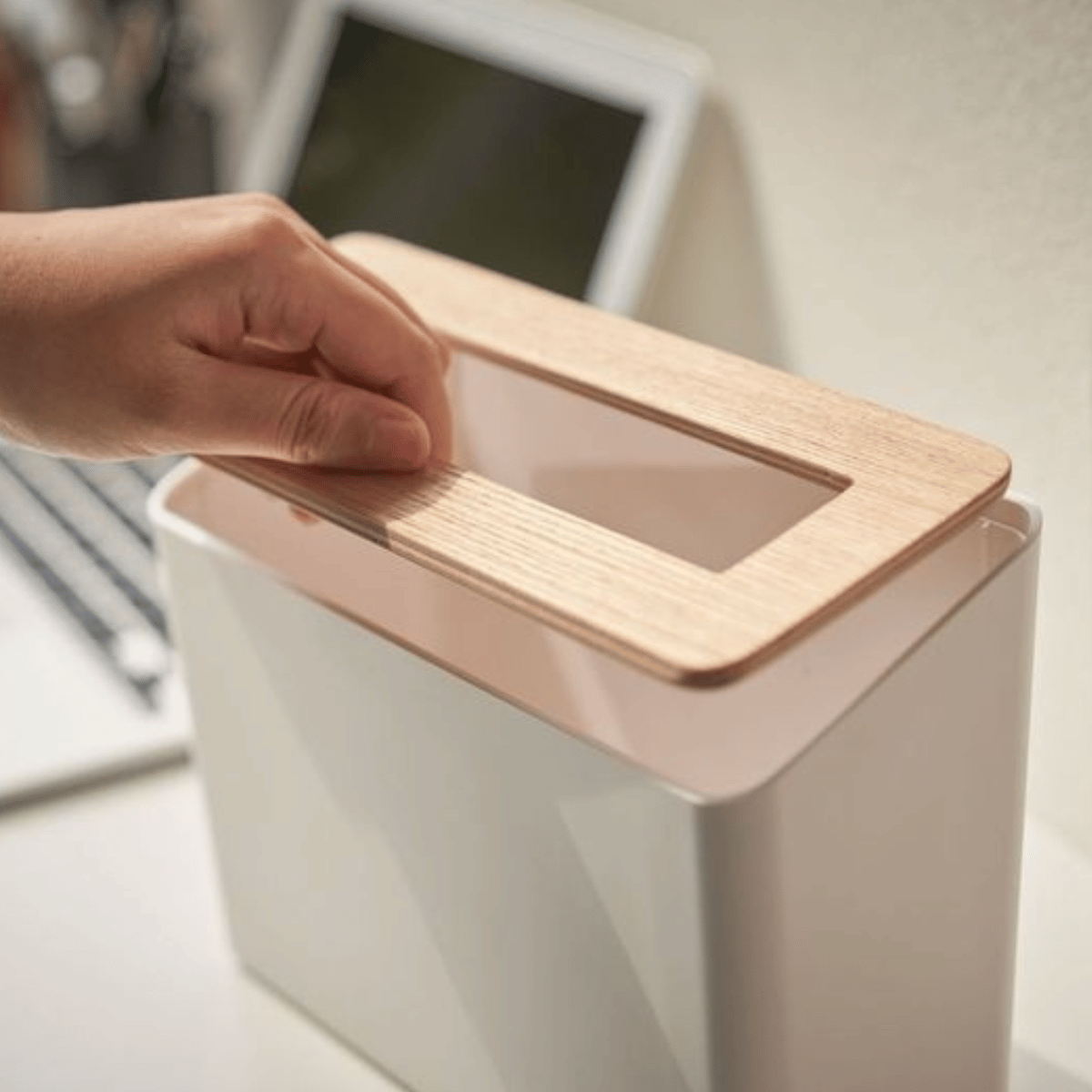 RIN Tisch-Mülleimer - Weiß Mülleimer