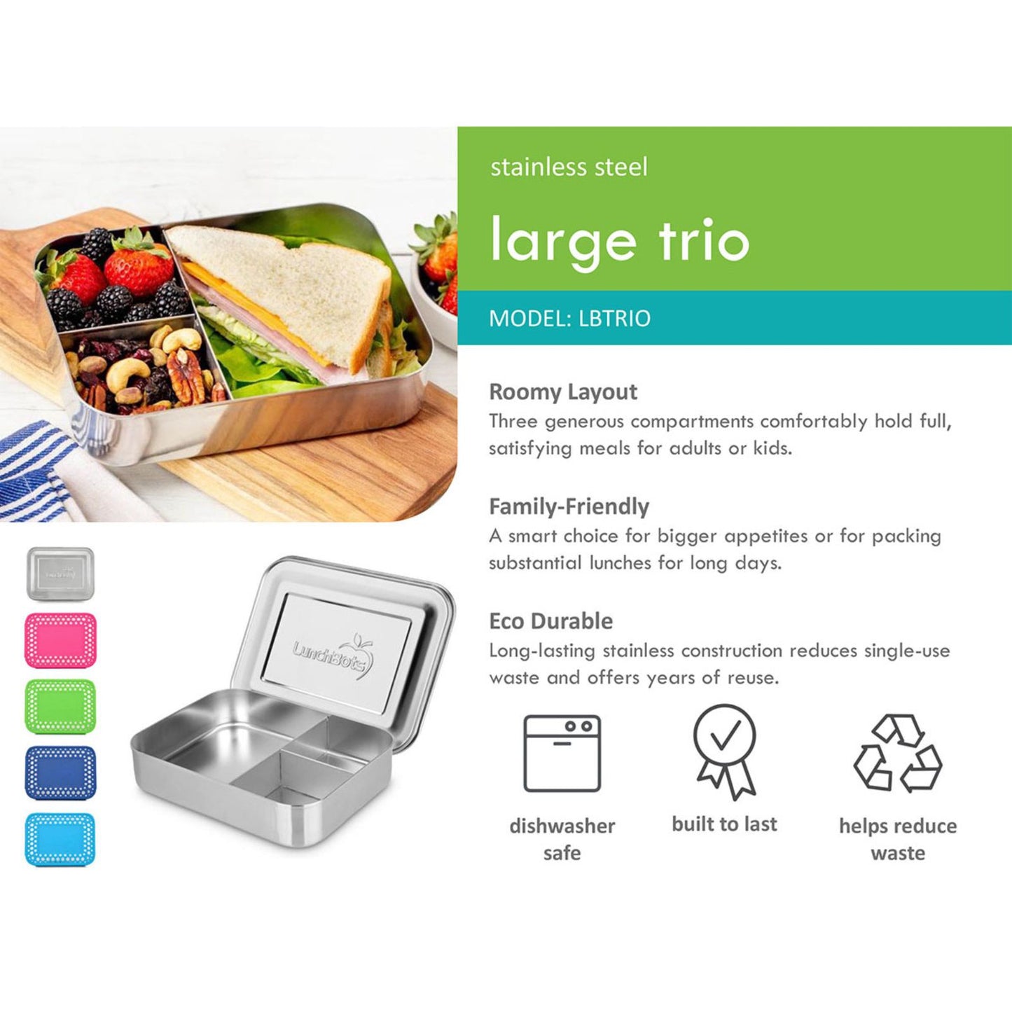 dunkelblaue Lunchbox Large Trio - Blue