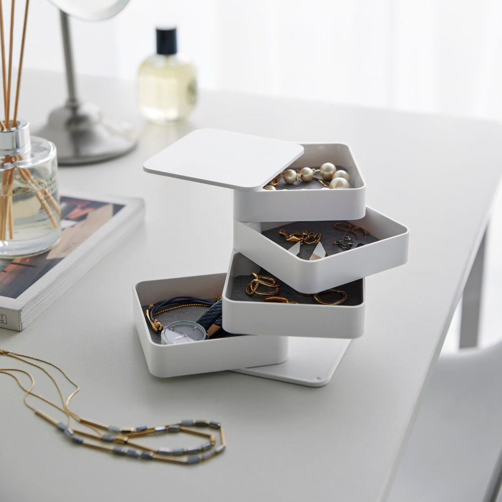 quadratische Schmuckdose - weiß