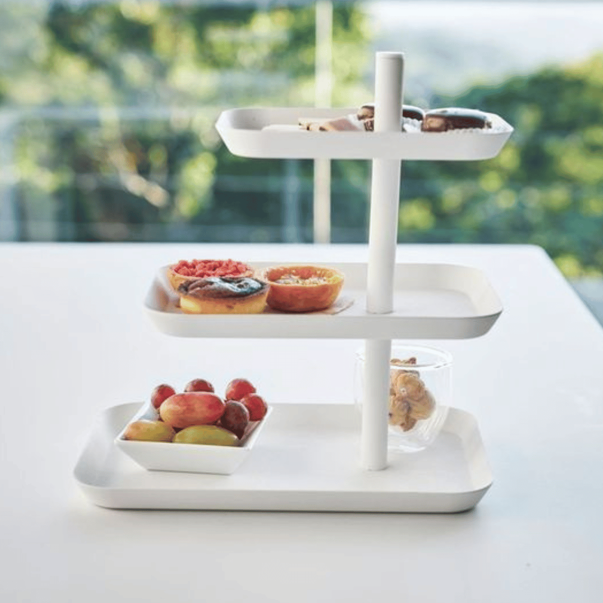 TOWER Etagere mit 3 drehbaren Ablagen – Weiß Etagere