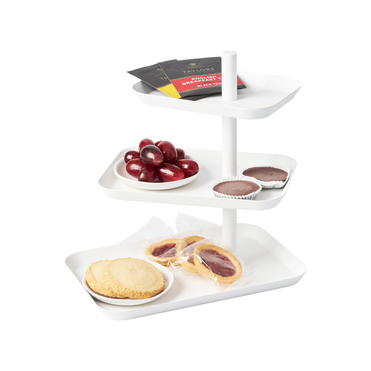 TOWER Etagere mit 3 drehbaren Ablagen – Weiß Etagere