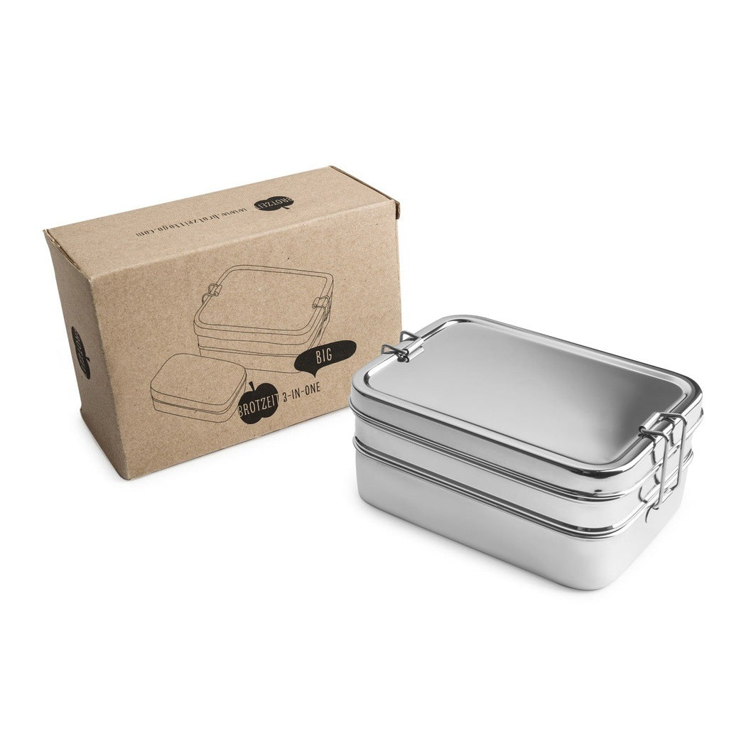 Brotzeit - Lunchbox aus Edelstahl - 3in1 BIG mit Verpackung