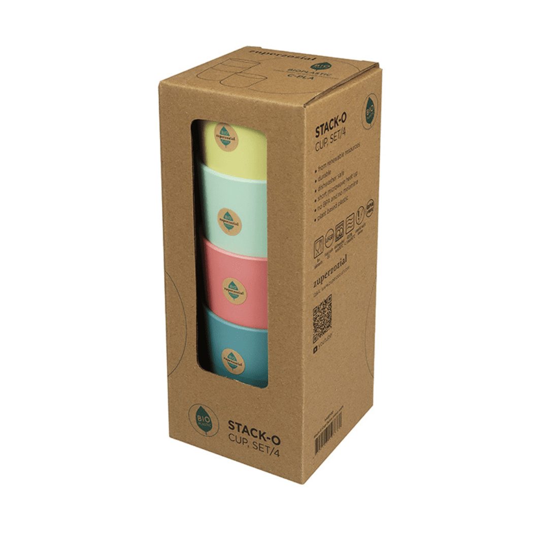 Zuperzozial Bio-Kunststoff Becher - 4 Stück