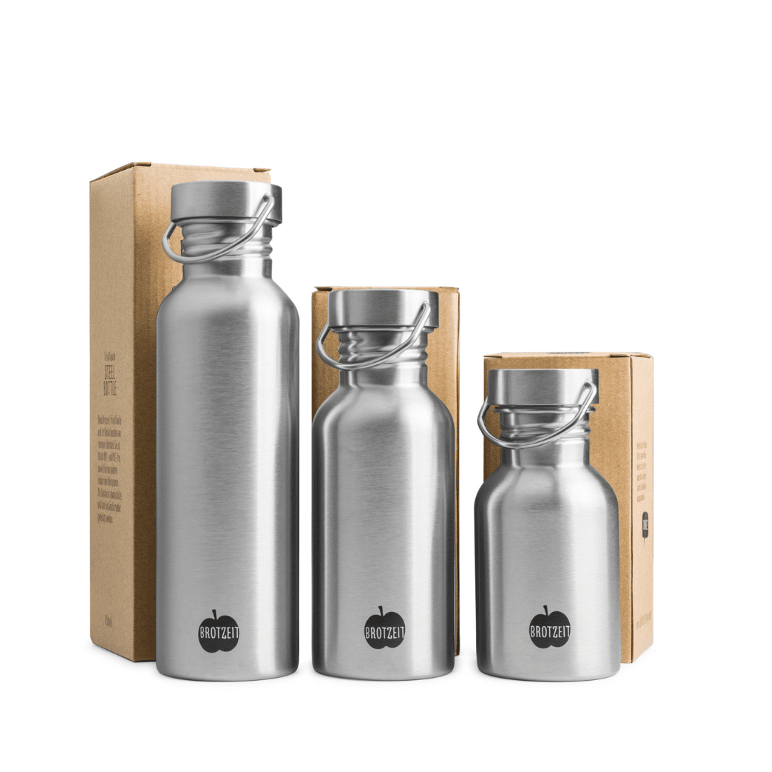 Brotzeit Wasserflasche aus Edelstahl - 350/500/750ml