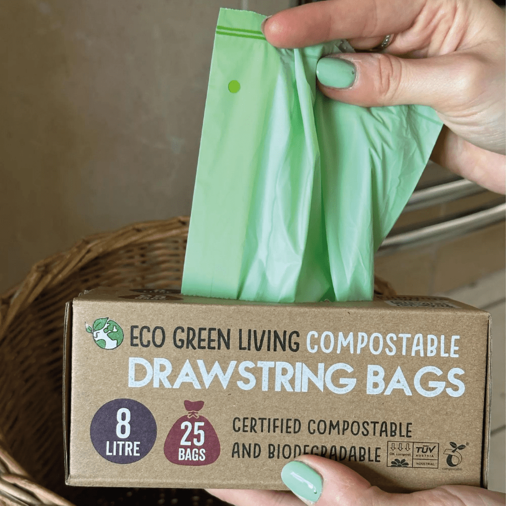 Eco Green Living kompostierbare Müllbeutel 8 Liter mit Kordelzug
