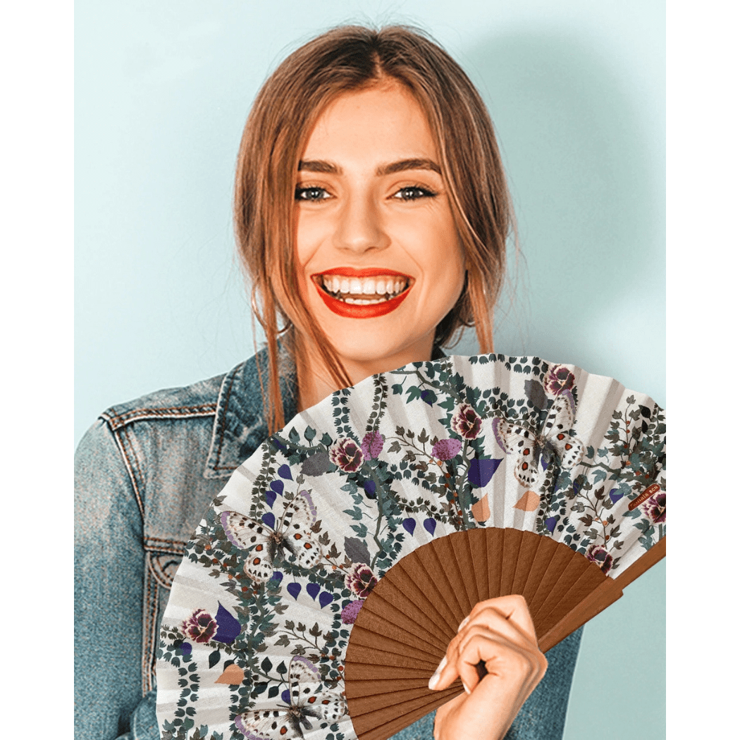 Handfächer mit Blumen - Diana