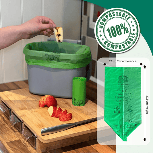 Eco Green Living Kompostierbare kleine Mülltüte - 6 Liter