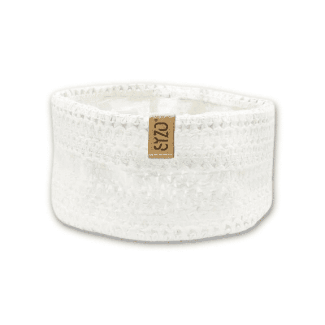 SIZO Übertopf aus gestricktem Papiermaterial - weiß