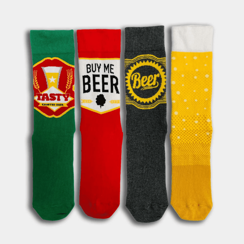 Boxt Socks - Biersocken mit Bier Motiven - 4 Paar