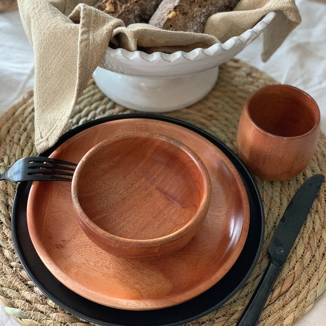 Teller aus Khaya Holz - rund - Khaya | Natural Wood Tableware - Teller | Waya
