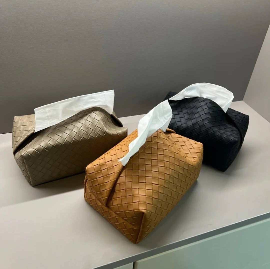 RV Home Taschentuchbox aus Kunstleder - schwarz