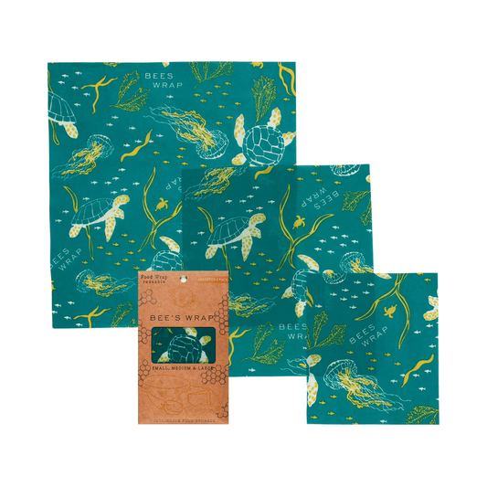 Bee's Wrap - Bienenwachstücher Ocean Print - 3er Set