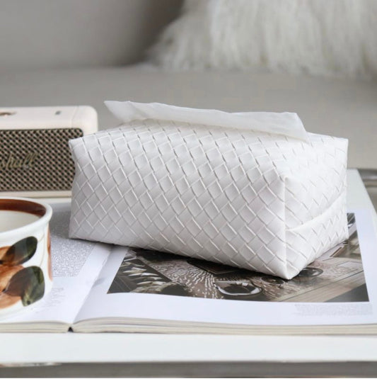 RV Home Taschentuchbox aus Kunstleder - weiß