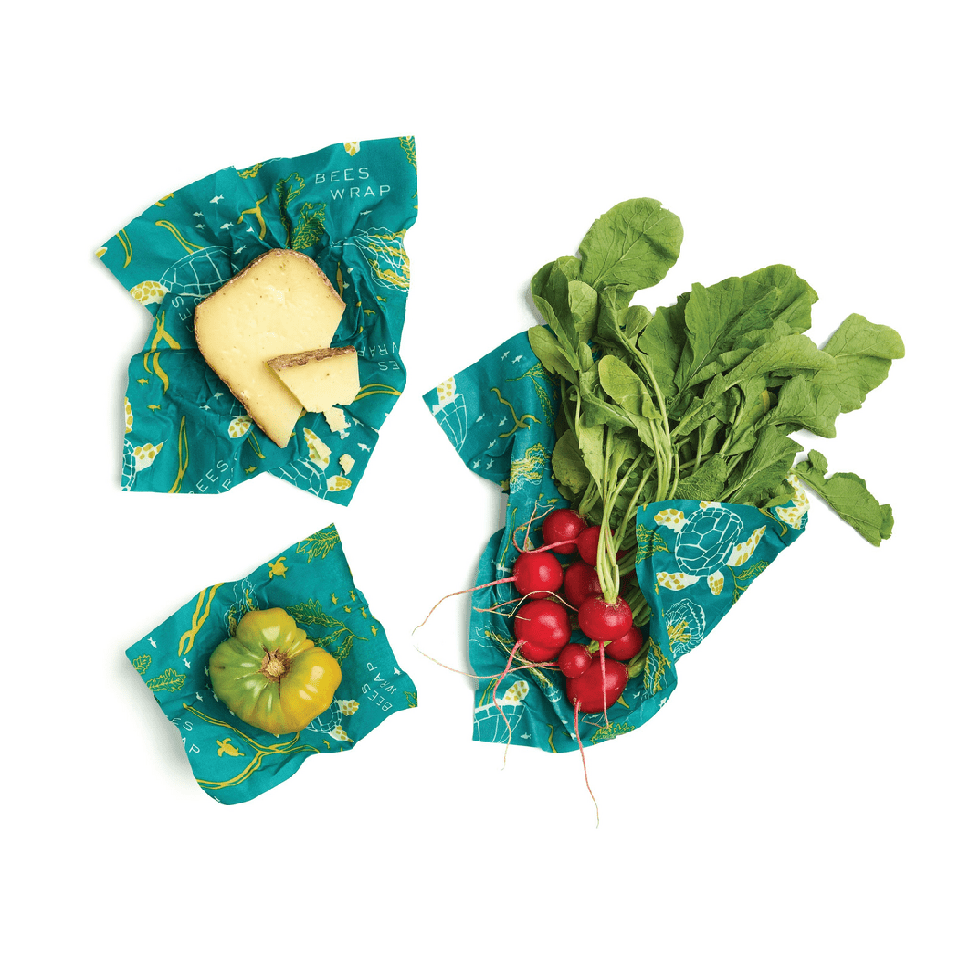 Bee's Wrap Bienenwachstücher Ocean Print - 3er Set