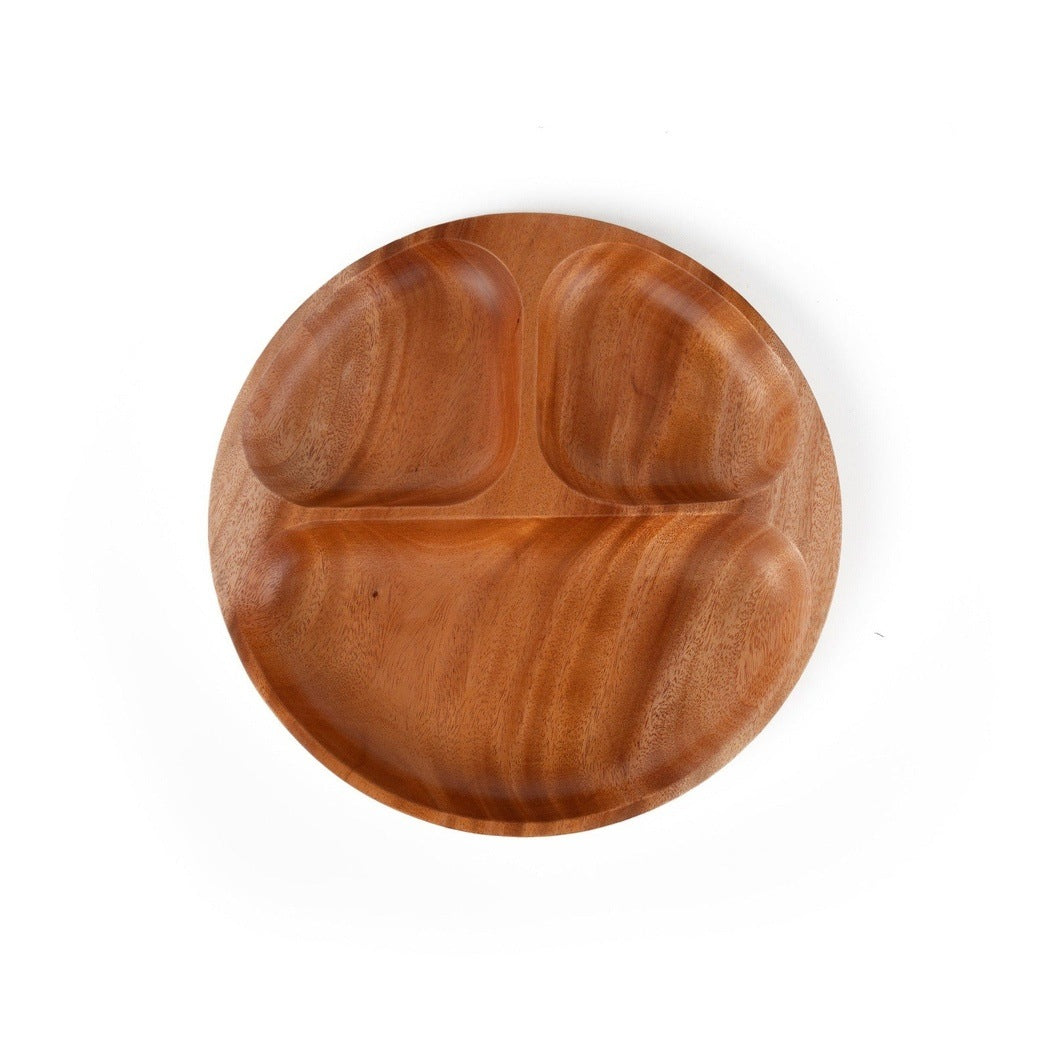 Khaya | Natural Wood Tableware Servierteller aus Khaya Holz - drei Abteile
