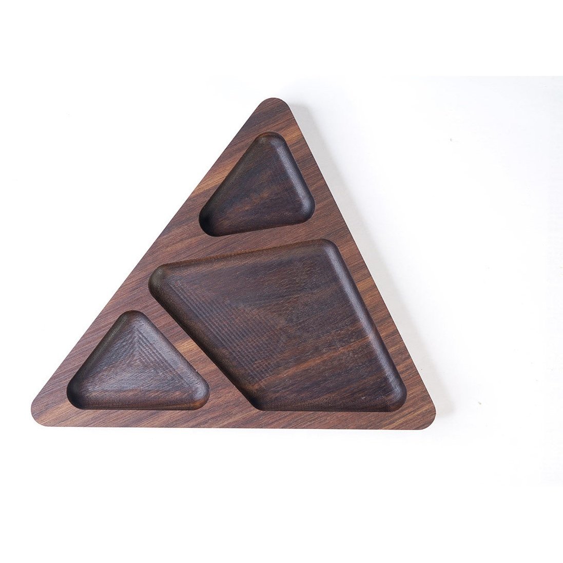 Third Eye Creation Company Tablett aus Walnussholz - Dreieck