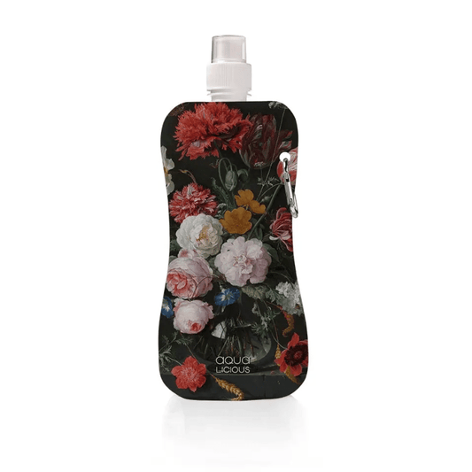 wiederverwendbare Wasserflasche BPA-frei 450ml - Blumen in einer Glasvase