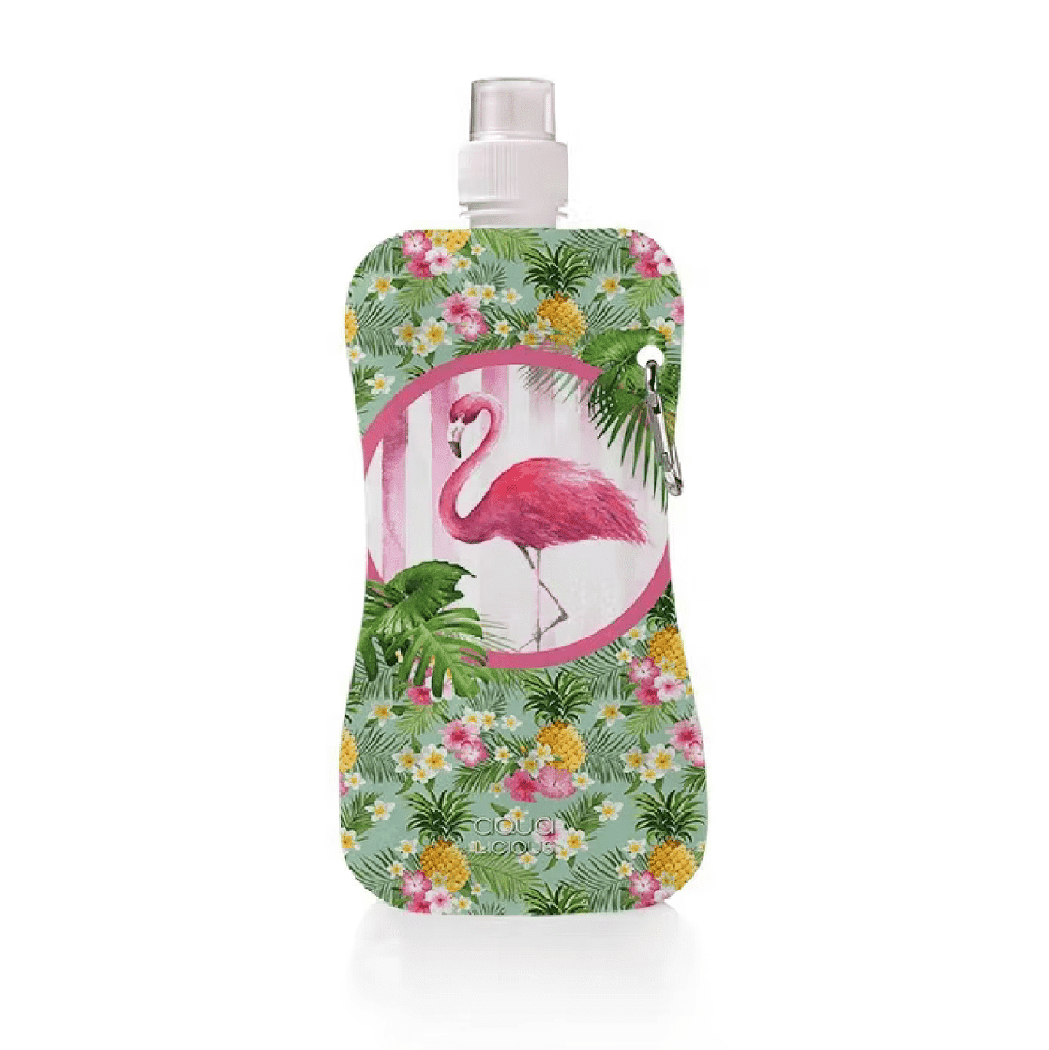 Aqua-licious Flasche mit Karabiner - Happy Flamenco