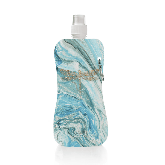 Aqua-licious platzsparende Trinkflasche - Marble Dragonfly