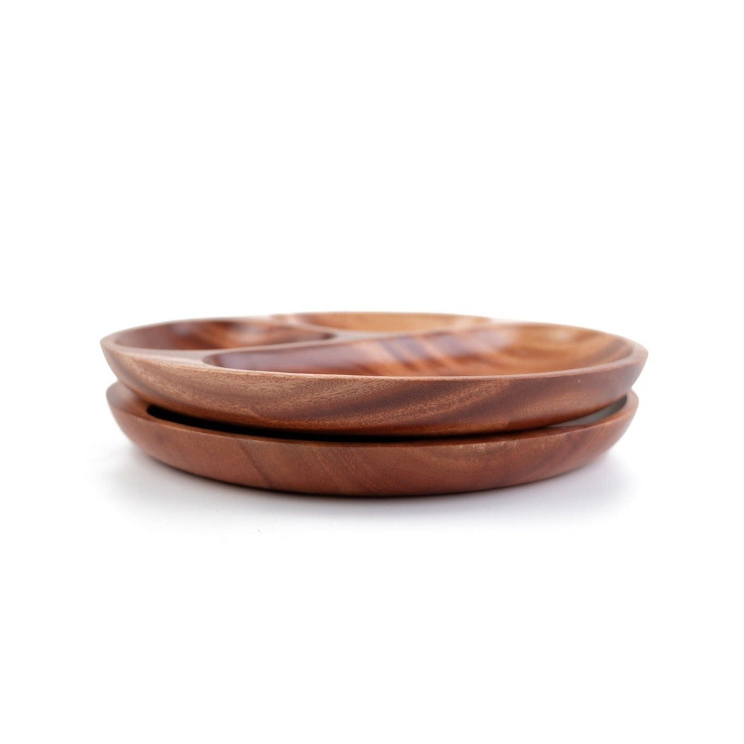 Servierteller aus Khaya Holz - drei Abteile - Khaya | Natural Wood Tableware - Teller | Waya