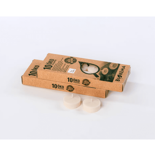 Biokema nachhaltige Teelichter ohne Metallverpackung - 10 Stück