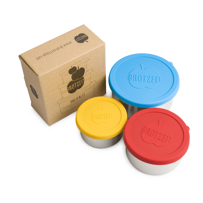 Brotzeit Snackboxen aus Edelstahl Dreierlei - 3er Set