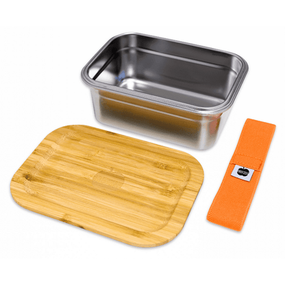 Brotzeit - Lunchbox aus Edelstahl mit Bambusdeckel - Woody