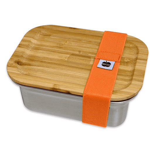 Brotzeit Lunchbox aus Edelstahl mit Bambusdeckel - Woody