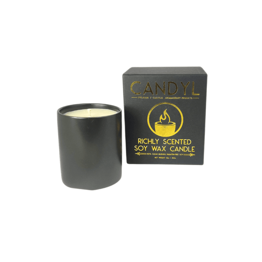 Sojawachs Kerze schwarz - Amber Vanilla