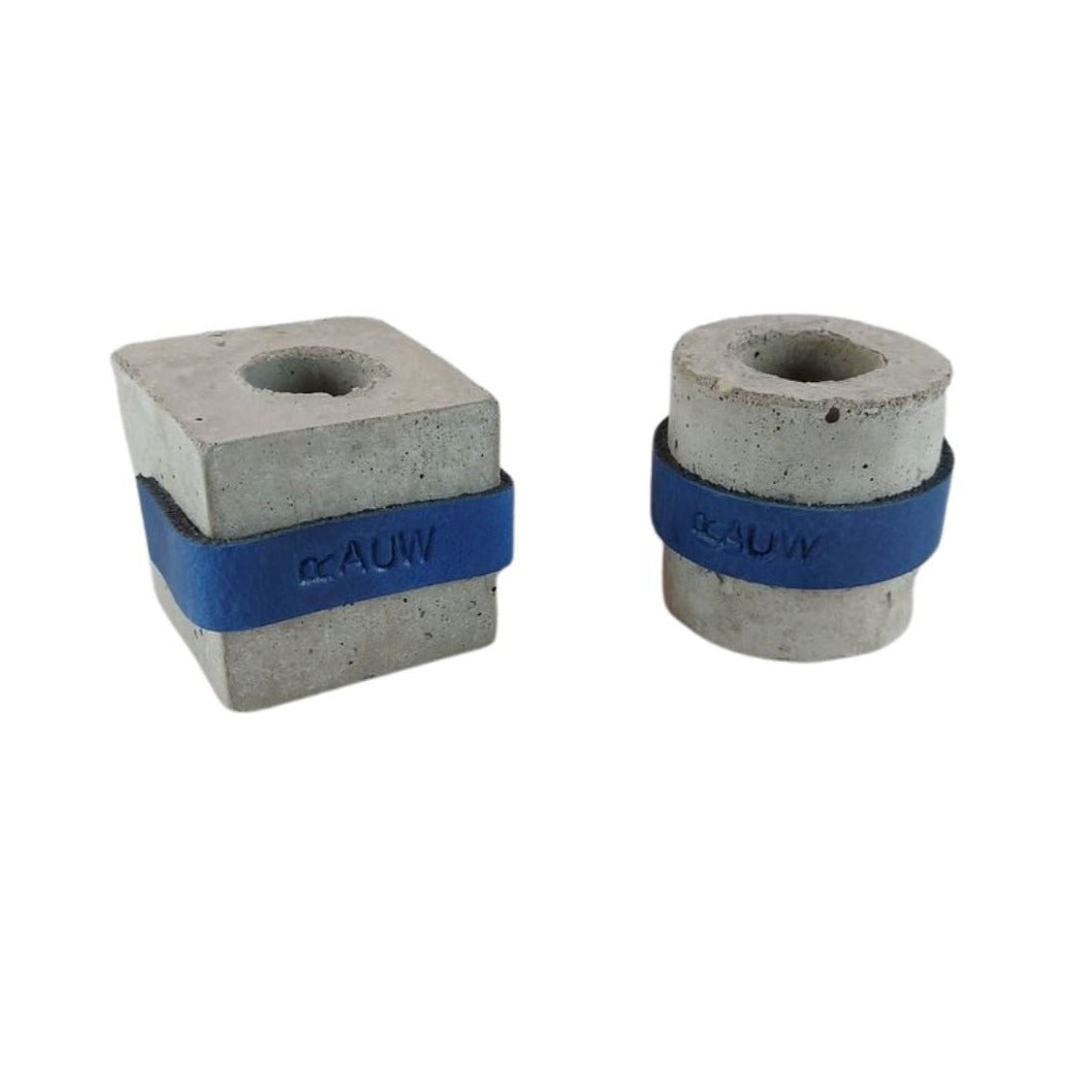 Rauw Beton Design 2er Set kleine Kerzenständer Beton - rund und quadratisch