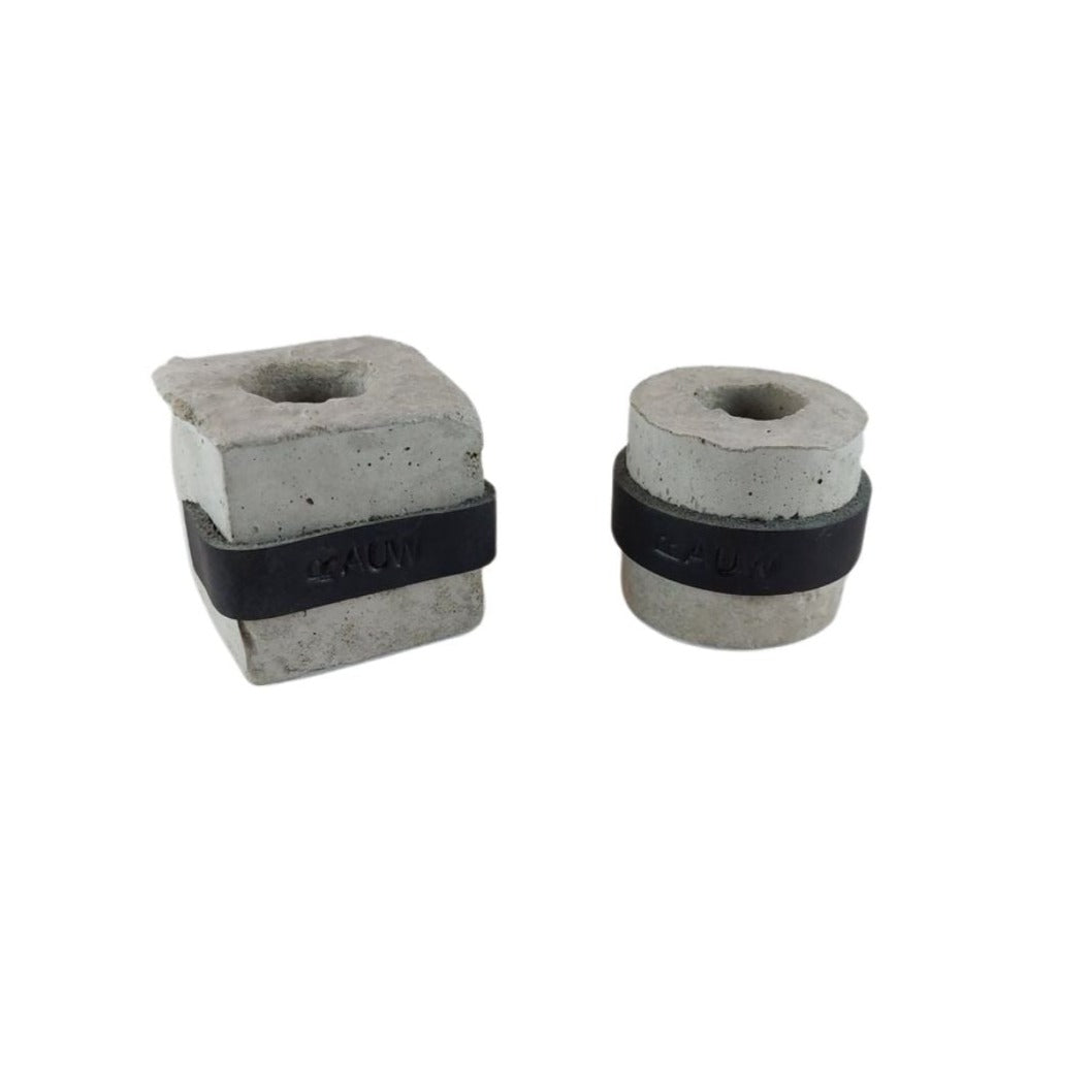 Rauw Beton Design 2er Set kleine Kerzenständer Beton - rund und quadratisch