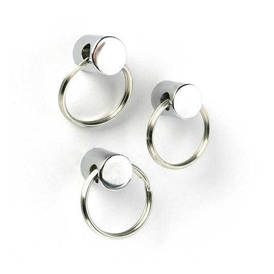 starke Magnete mit Ring 3er Set - silber