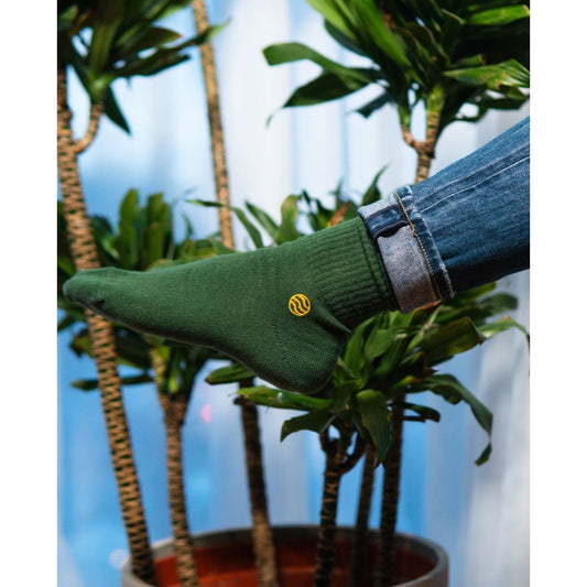 Natural Vibes grüne Socken im Retro Style