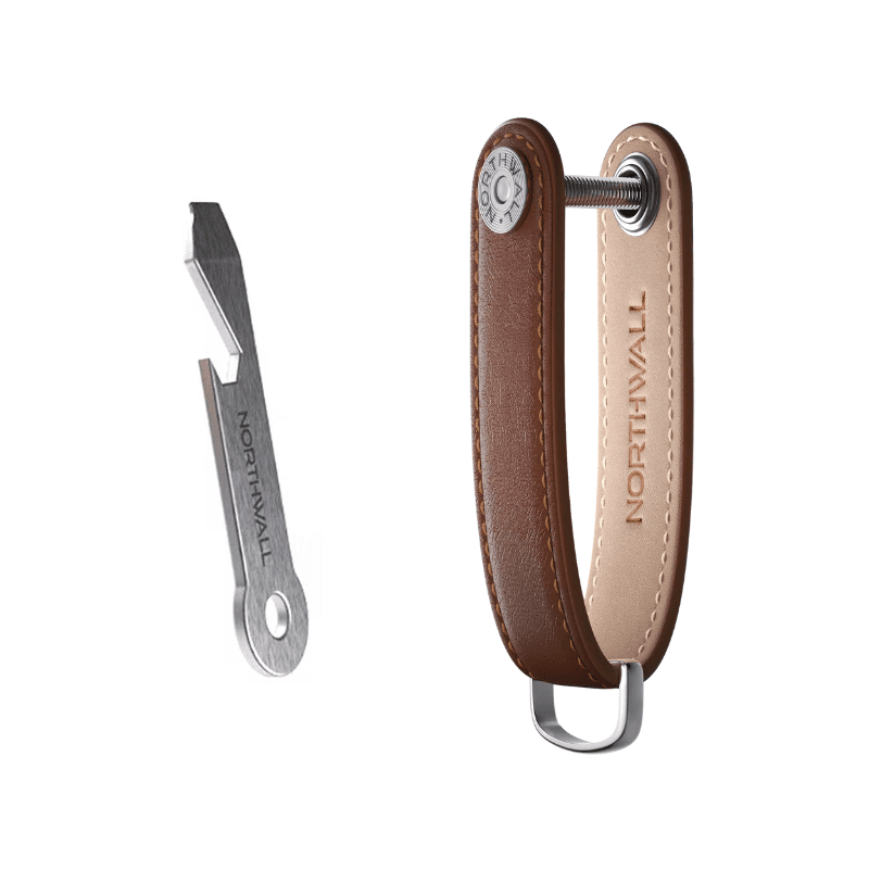 Northwall Schlüsselanhänger und Organizer aus Leder - braun