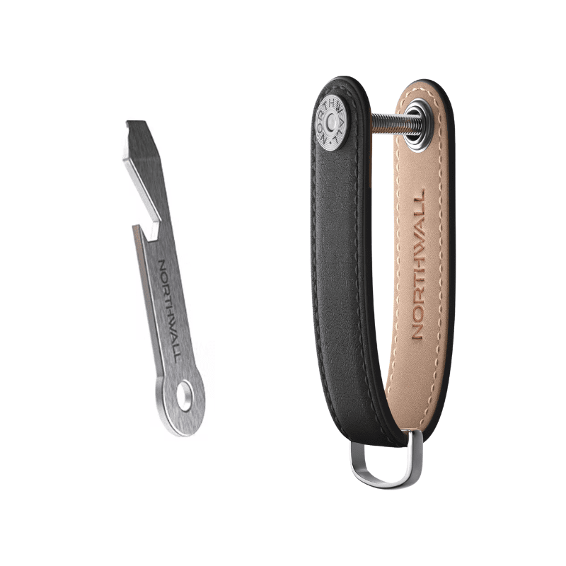 Northwall Schlüsselanhänger und Organizer aus Leder - schwarz