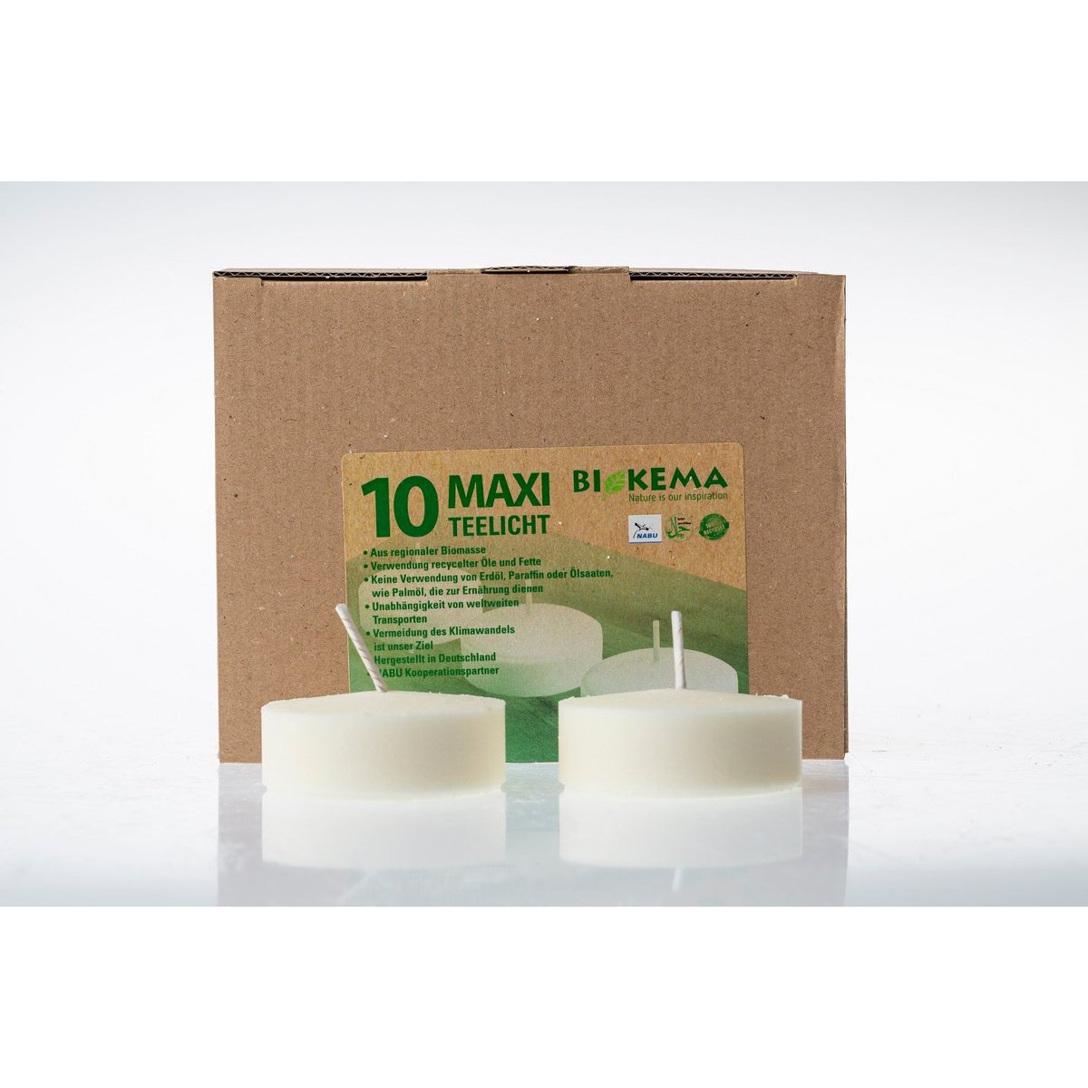 BIOKEMA - große Öko-Teelichter - 10 Stück – Waya